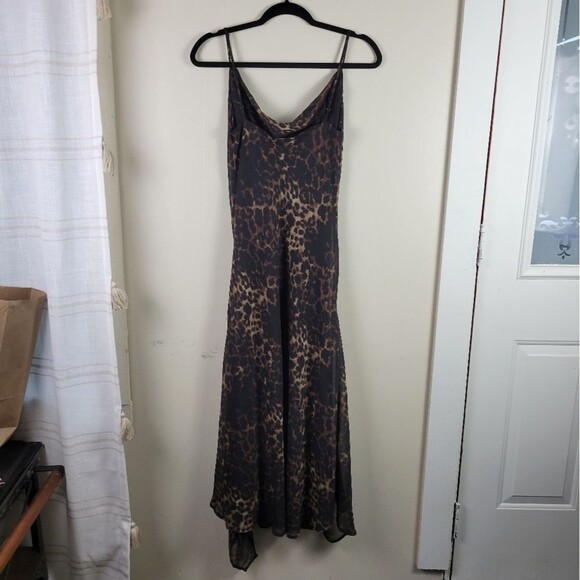 O.P.T Leopard Print Marzena Cowl Neck Slip Midi Dress - Picture 6 of 12